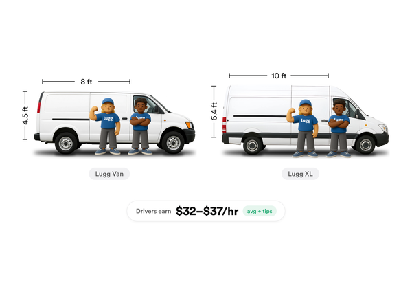 What cargo vans qualify to drive for Lugg?