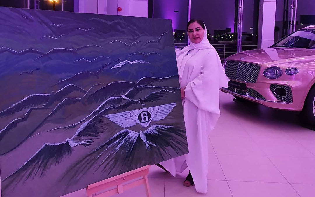 Najla Al-Saleem's Artwork marking three years of Saudi women driving, presented with Eram Gallery and Bentley Saudi.