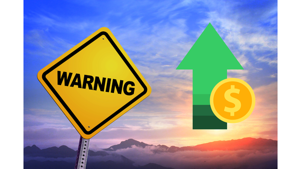 A warning sign is displayed next to an arrow and currency symbol to express caution about a Fare Increase Proposal