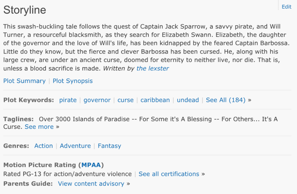 Imdb_pirates_keywords