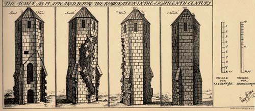 Image of Sketch of St. Catherine's Oratory Tower before last restoration.