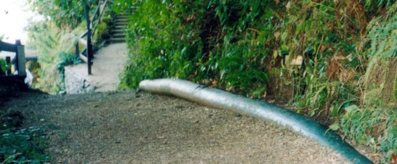 Photo image of section of Pipelien PLUTO. Shanklin Chine, Isle of Wight.