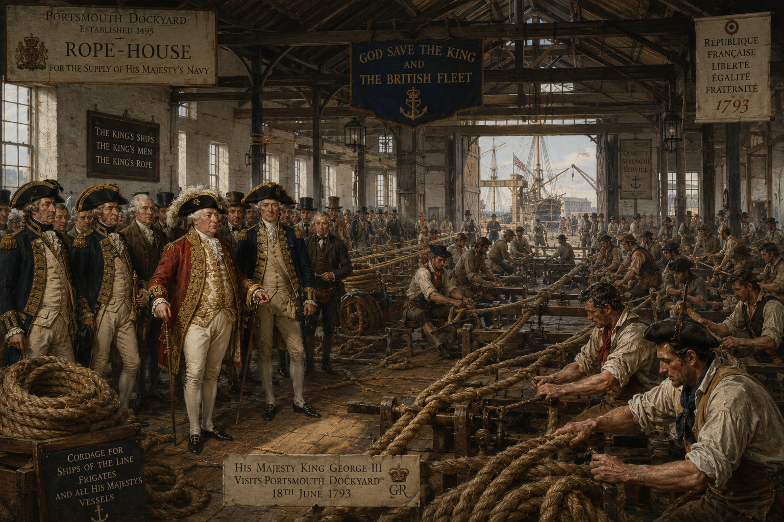 King George III in the rope-house, Portsmouth Dockyard, 1789