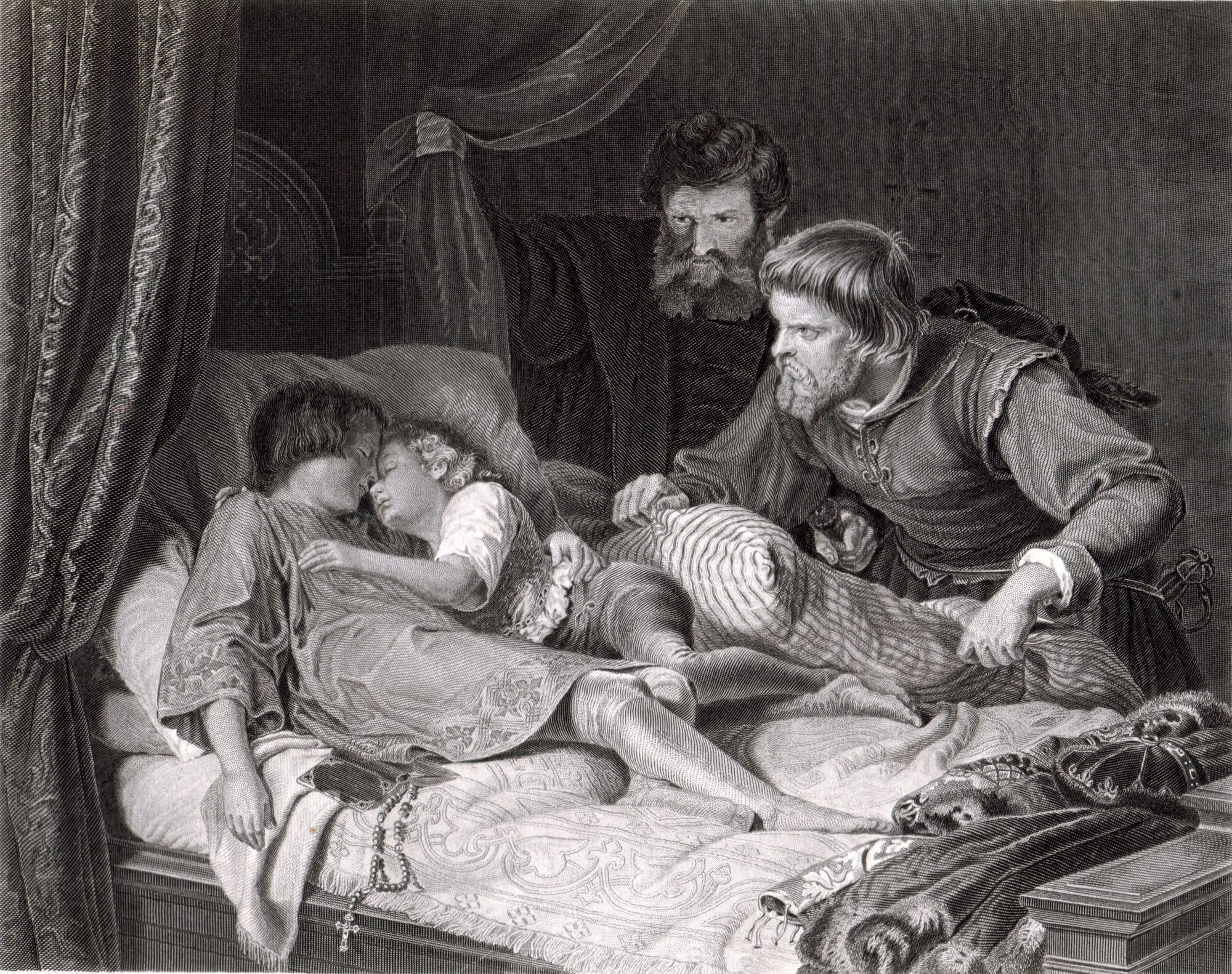 Illustration of the last sleep of the Princes in the Tower of London