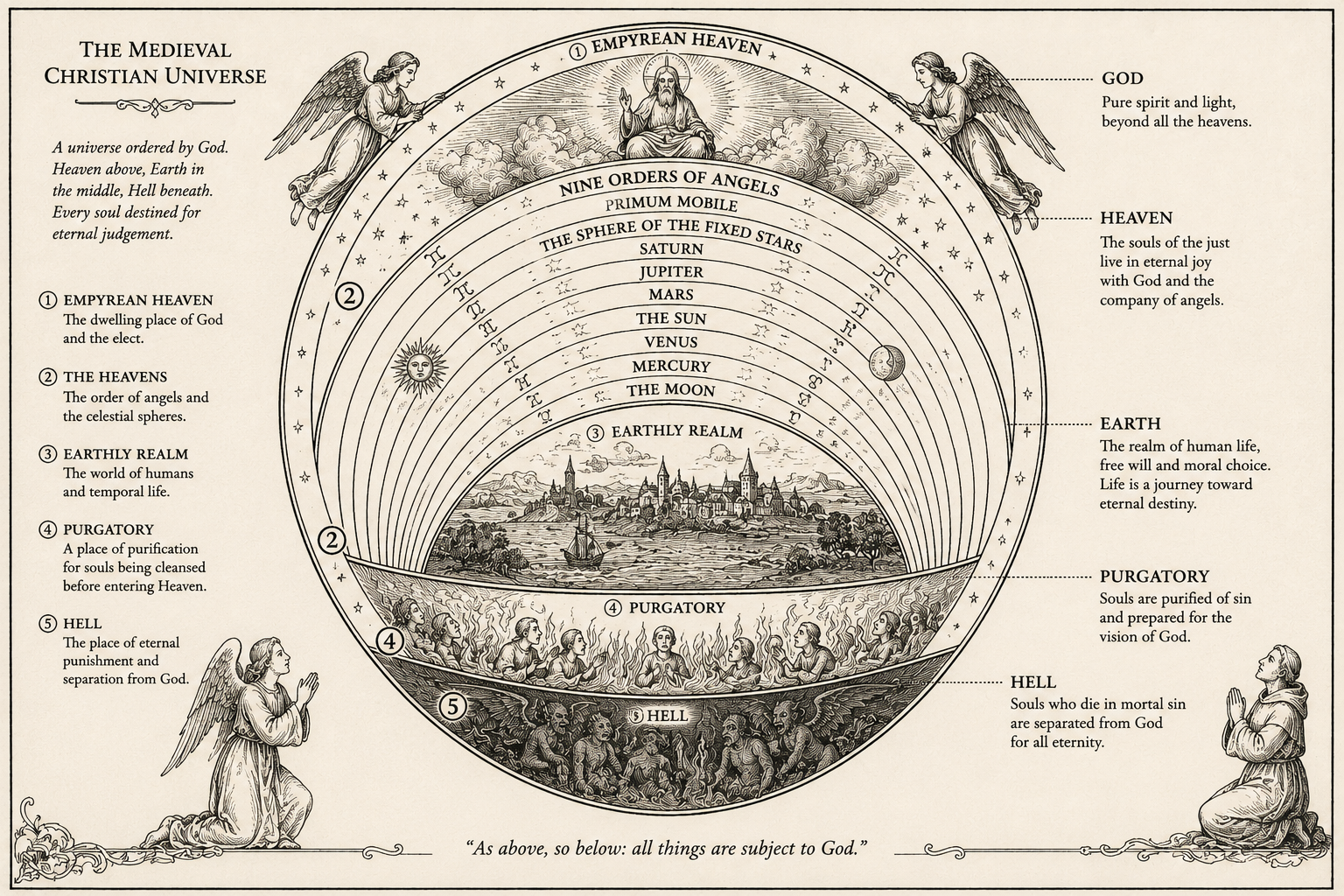 AI generated image of medieval Christian order of the cosmos