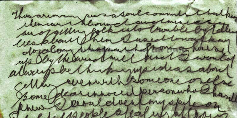 Dictation from a ghost. Sample of Margo Williams' automatic writing.