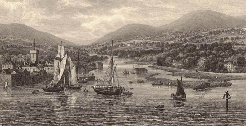 Illustration of Victorian engraving of Yarmouth circa 1860, illustration by Brannon