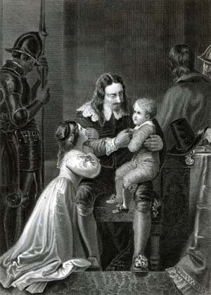 Image of King Charles saying "Goodbye" to Elizabeth and Henry.