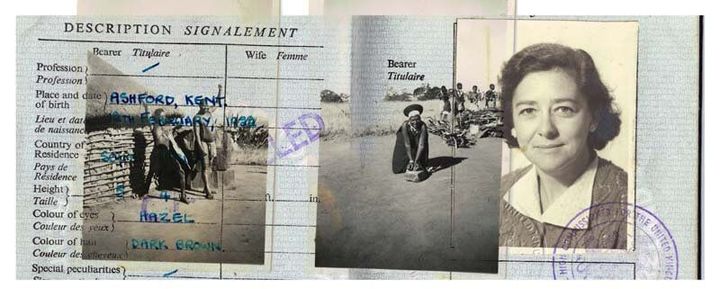 Photo montage image of Margo Williams and tribal people in Africa