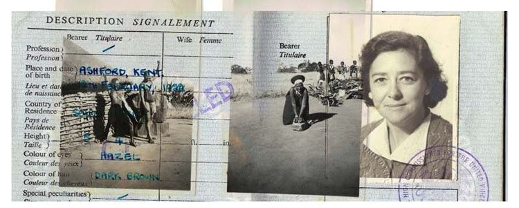 Photo montage image of Margo Williams and tribal people in Africa