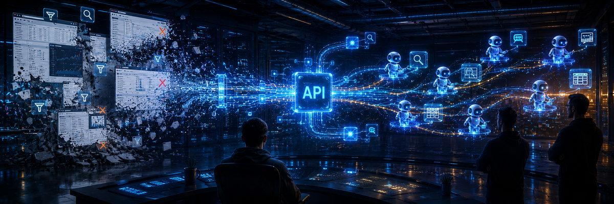 Pare de Construir Admin Panels. Exponha APIs e Deixe os Agentes Trabalharem.