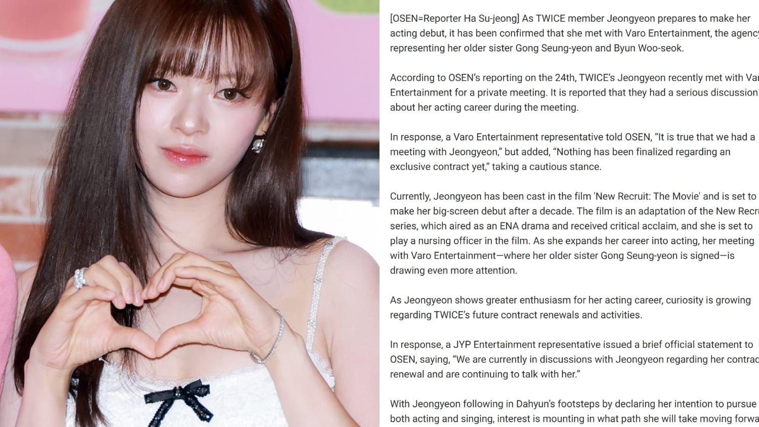 JYP In Talks Ongoing TWICE Contract Renewal Discussions as Jeongyeon Steps Toward Acting Dreams