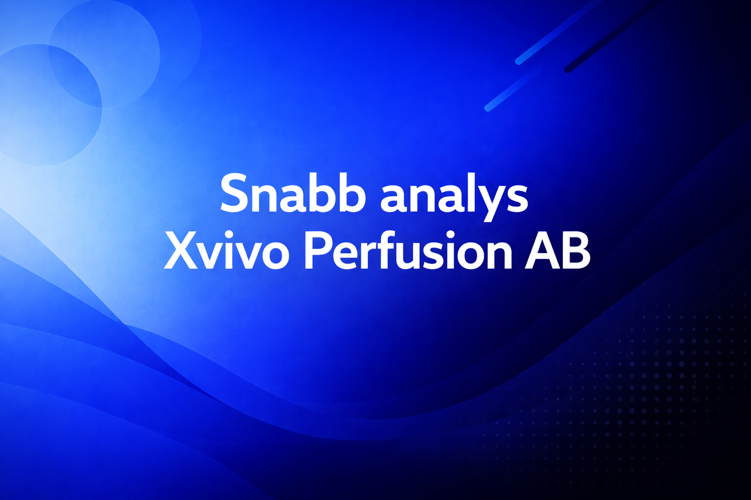 Xvivo Perfusion AB