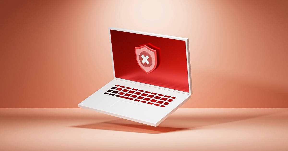 A laptop computer showing a red access error.