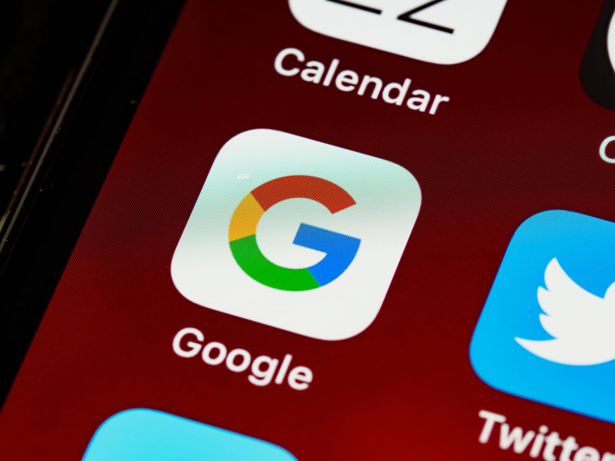 The Google search engine icon on a mobile device.