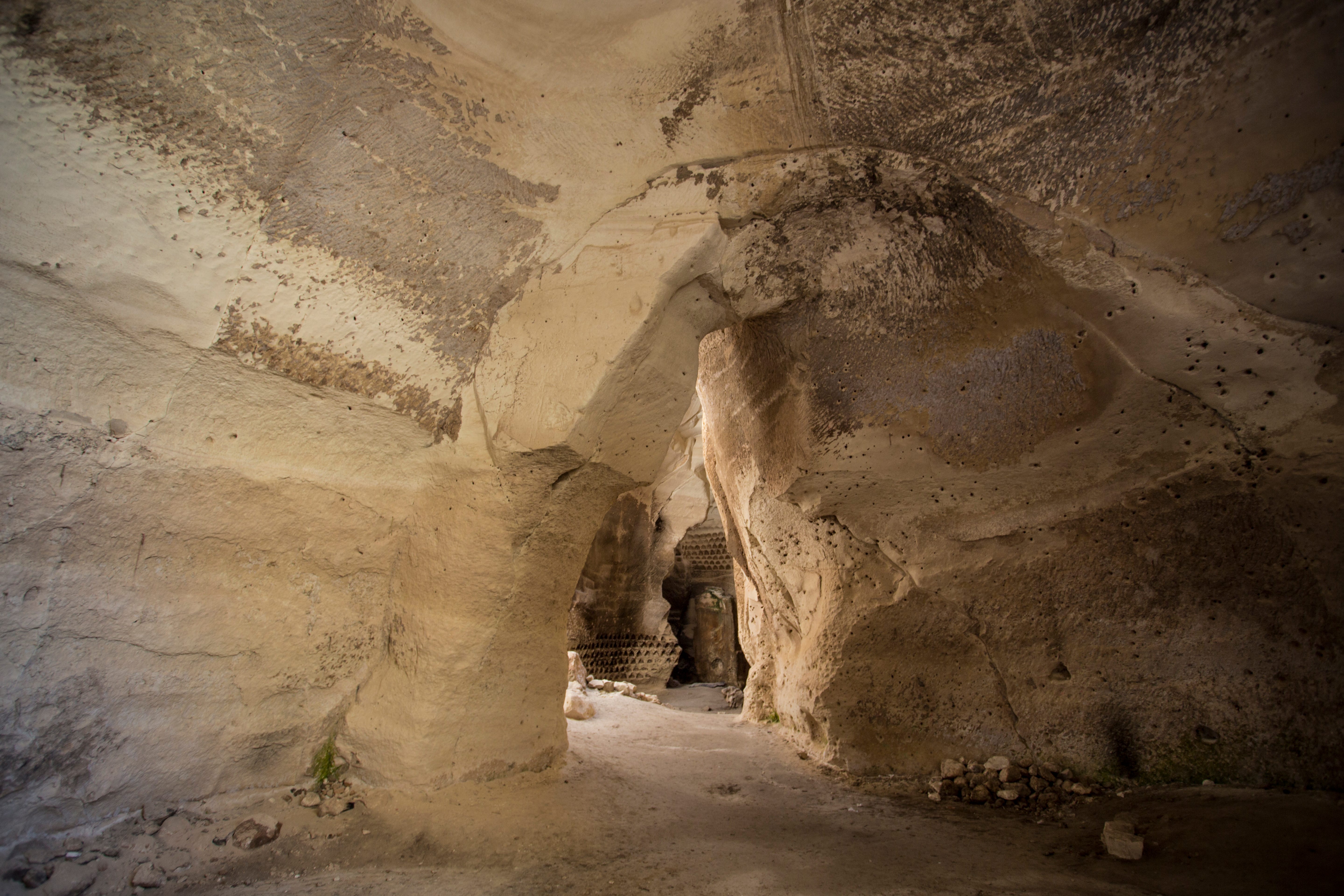 Inside of a cave