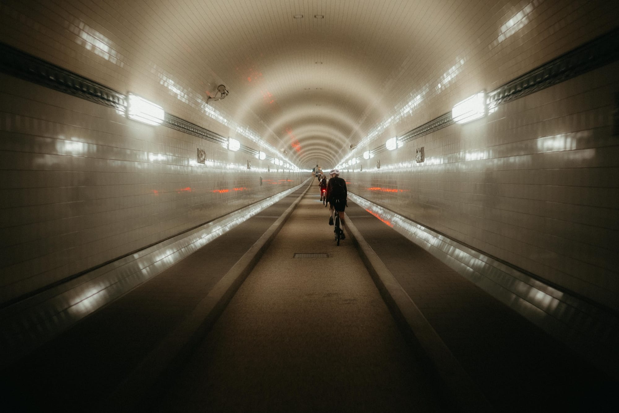 Riding through the Old Elbe Tunnel