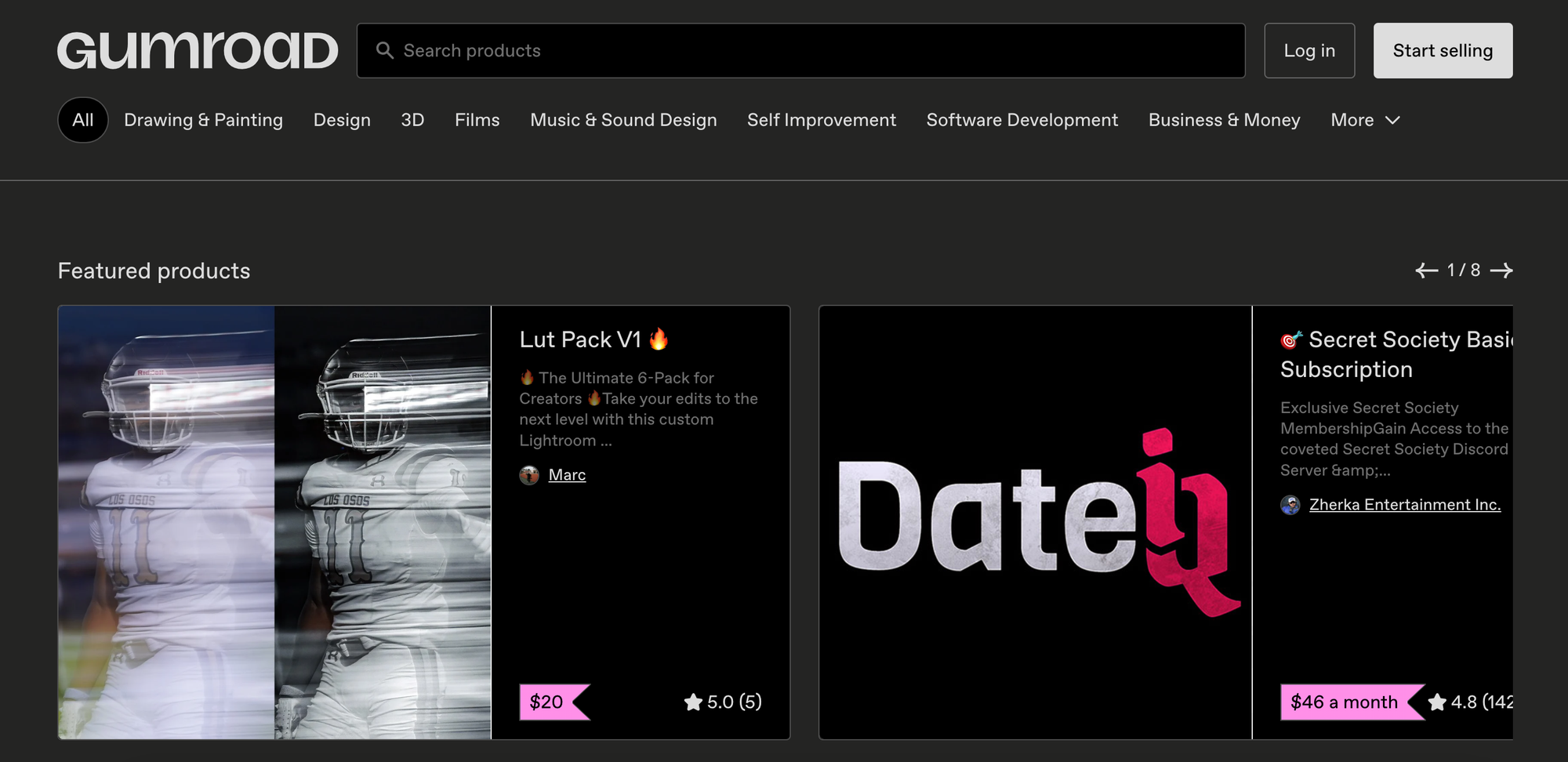Gumroad Homepage