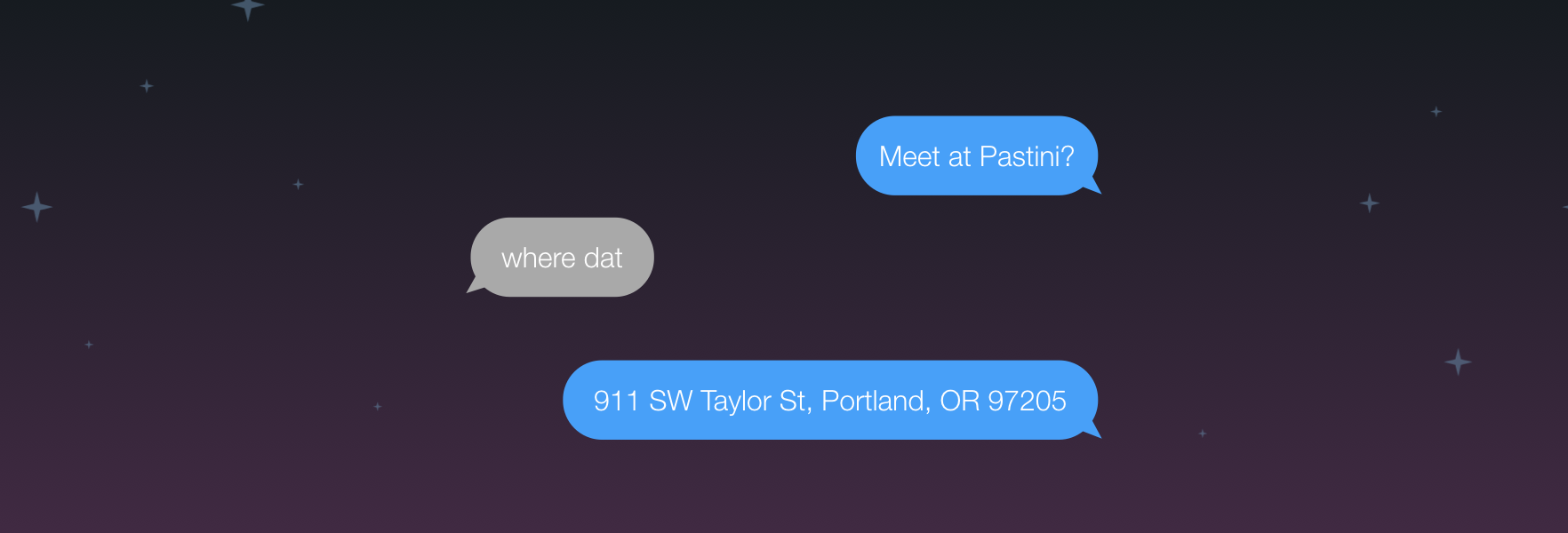 "Let's meet for lunch" text conversion