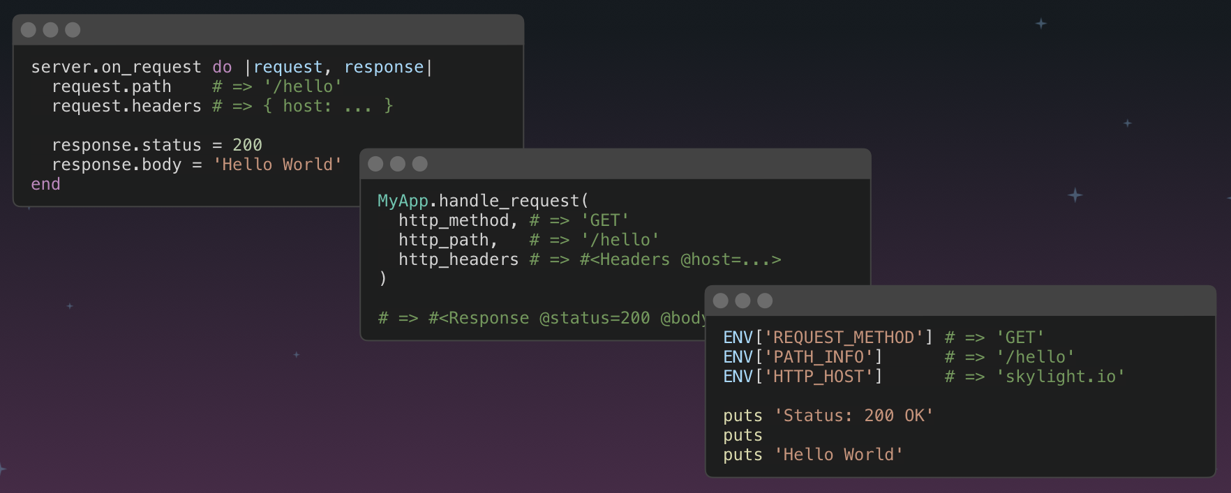 A few possible ways for the web server to communicate with Rails