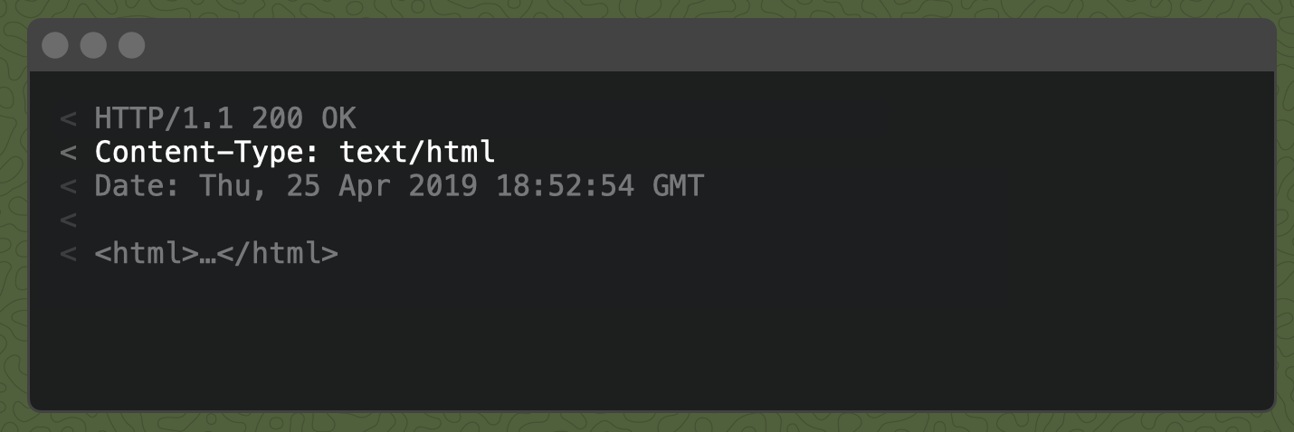 A response with `Content-Type: text/html`