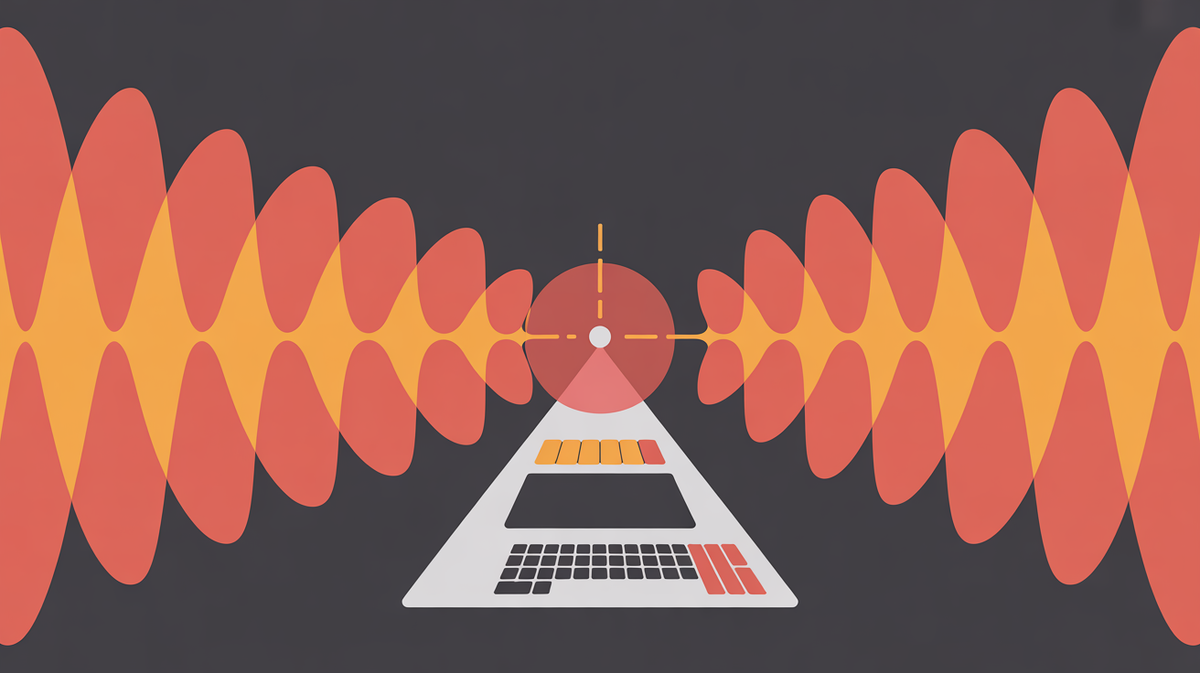 Abstract illustration of a predictive alert system with early warning signals radiating from a central monitoring dashboard