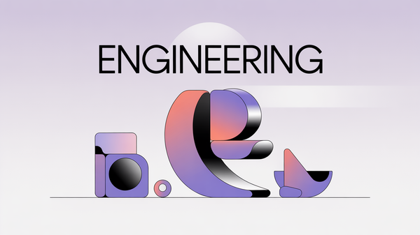 Abstract illustration of prompt engineering as product design with language prompts being crafted through creative iteration