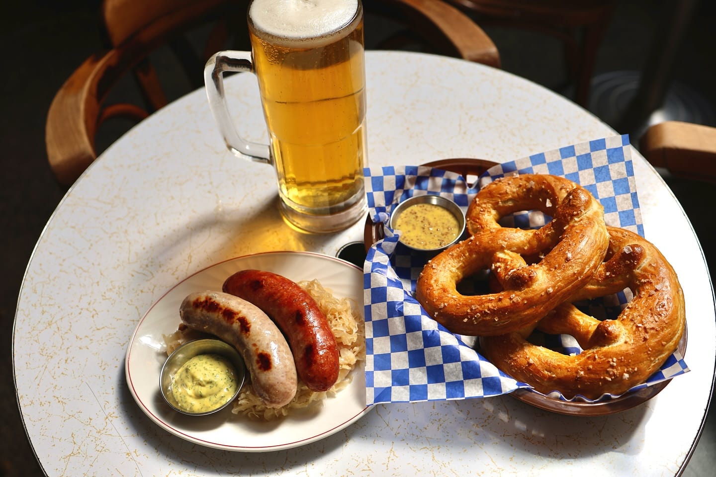 Oktoberfest runs through October 5 at Taverne Atlantic with house-made pretzels, bratwurst, and a tap list featuring