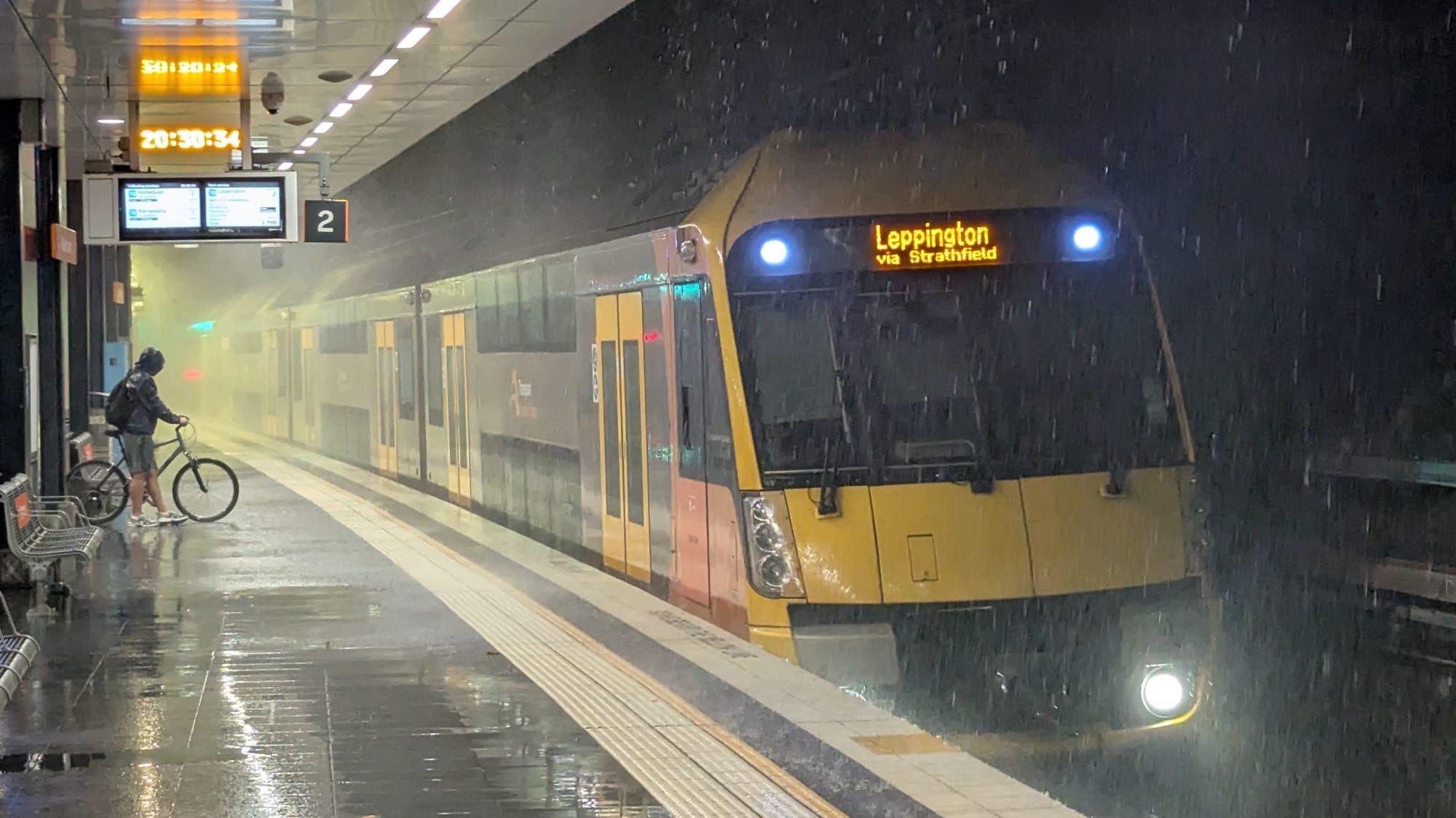 Newtown station, Sydney in storm