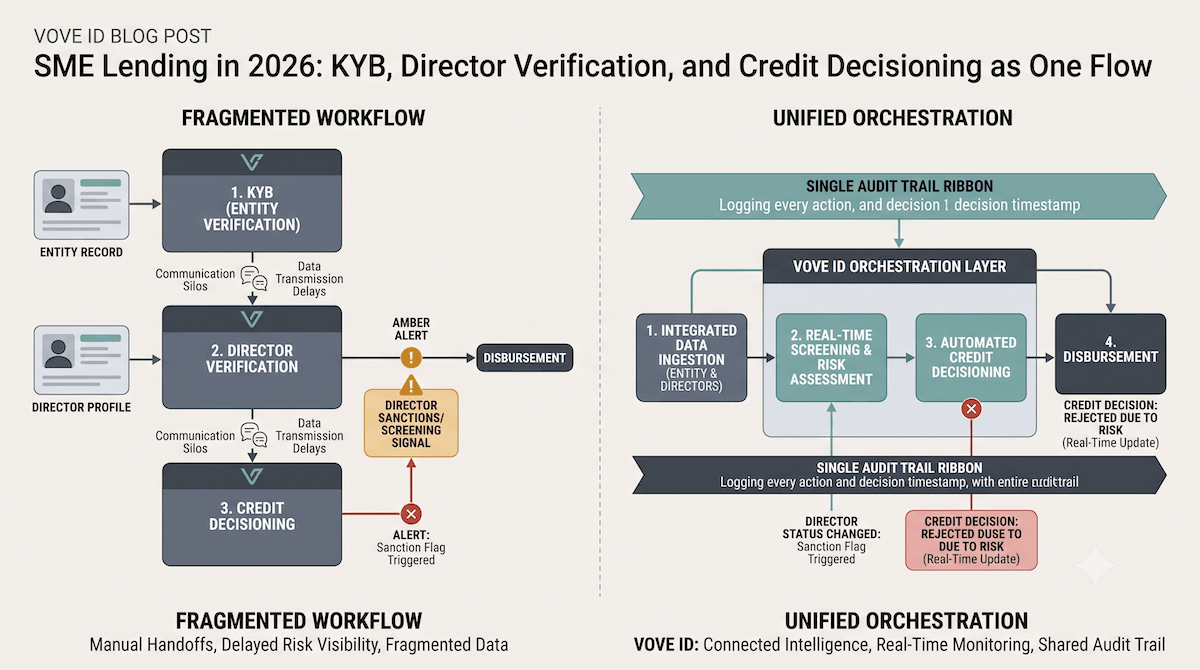 SME lending KYB director credit workflow illustration