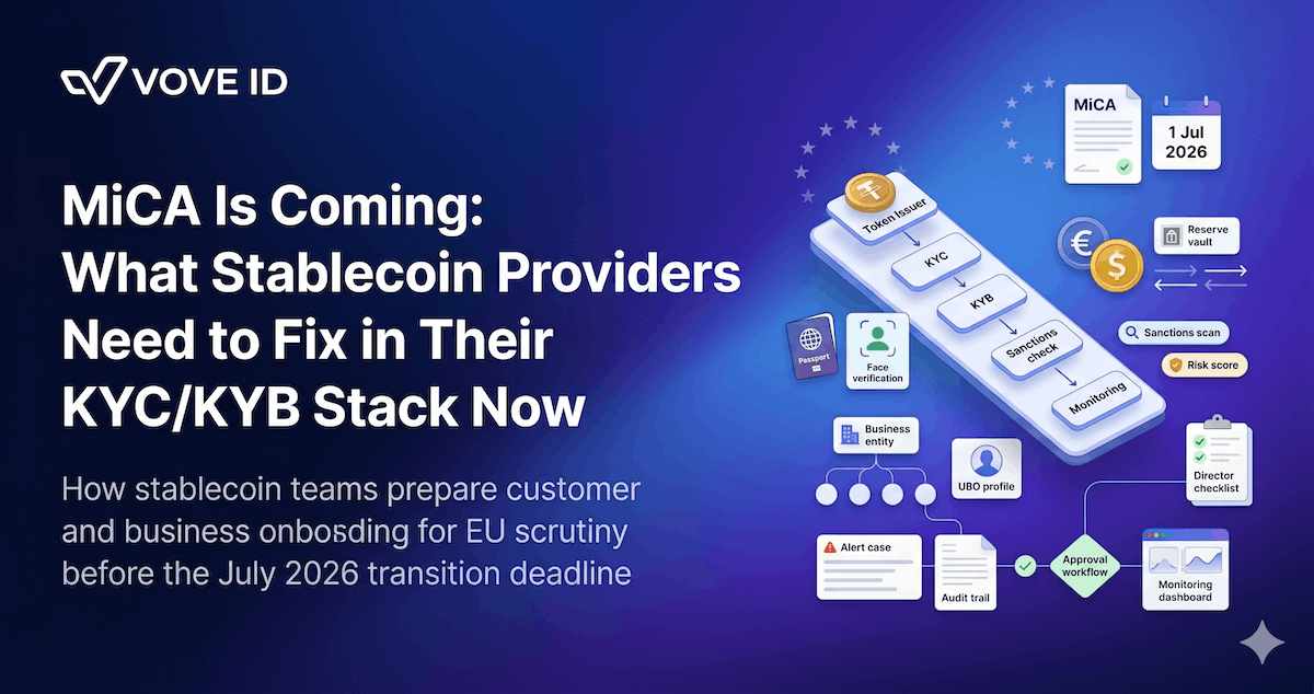 MiCA Is Coming: What Stablecoin Providers Need to Fix in Their KYC/KYB Stack Now