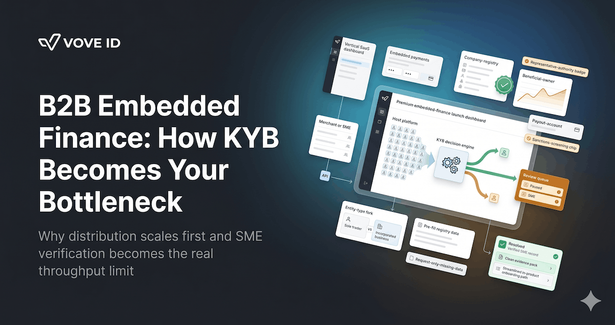 B2B Embedded Finance: How KYB Becomes Your Bottleneck