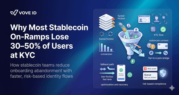Why Most Stablecoin On-Ramps Lose 30–50% of Users at KYC — and How to Fix It
