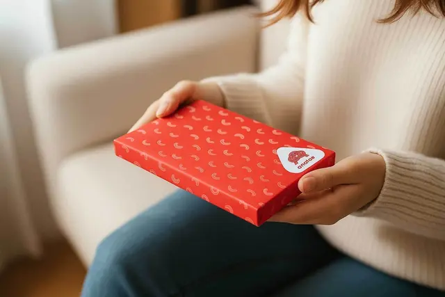 anataeのギフトボックスを持つ女性