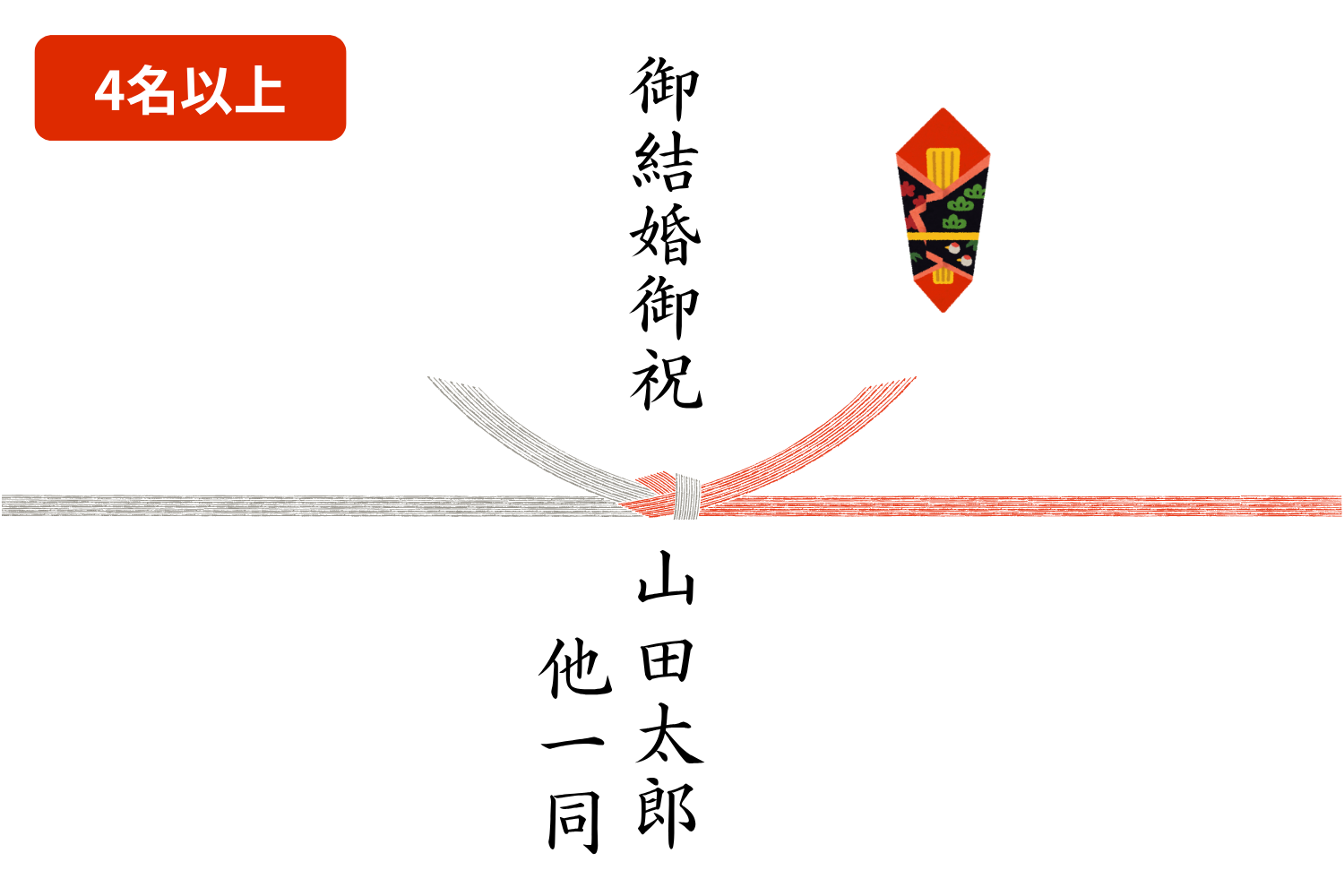 4名以上の連名で贈る場合の表書き