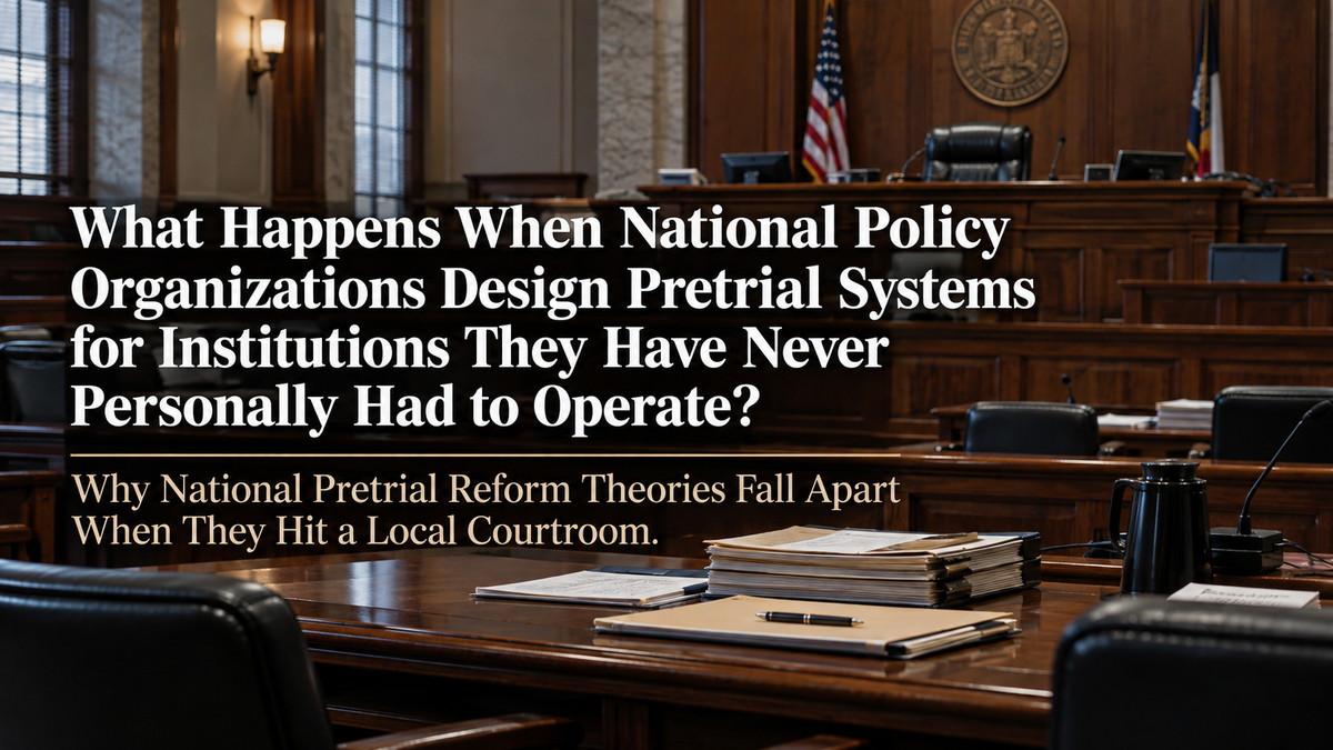 What Happens When National Policy Organizations Design Pretrial Systems for Institutions They Have Never Personally Had to Operate?