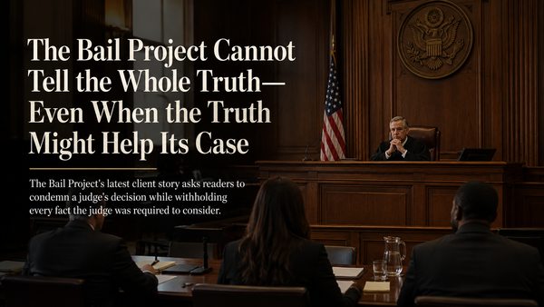 The Bail Project Cannot Tell the Whole Truth—Even When the Truth Might Help Its Case