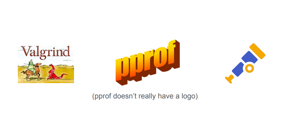 Comparison of Valgrind, pprof, and OTel logos