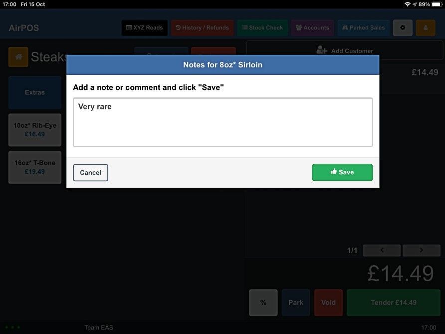 How to Add a Note to an Item