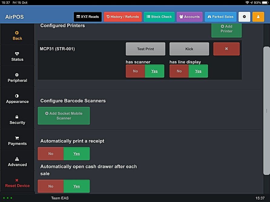Automatically Printing a Receipt and Kicking your Cash Drawer