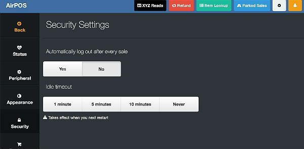Employee Login after Each Transaction and Idle Period Timeout