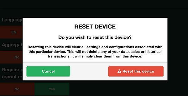 How to Reset your POS Device
