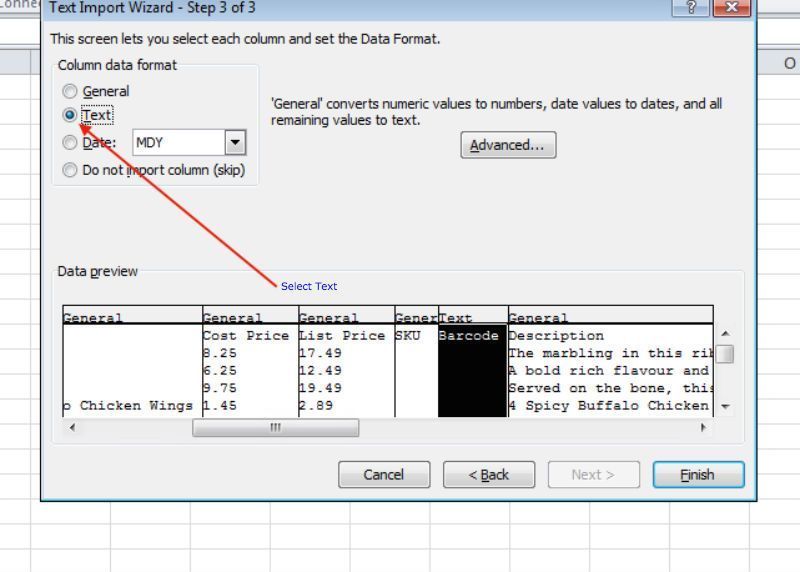 Opening .CSV Files and Using Barcodes in Spreadsheets