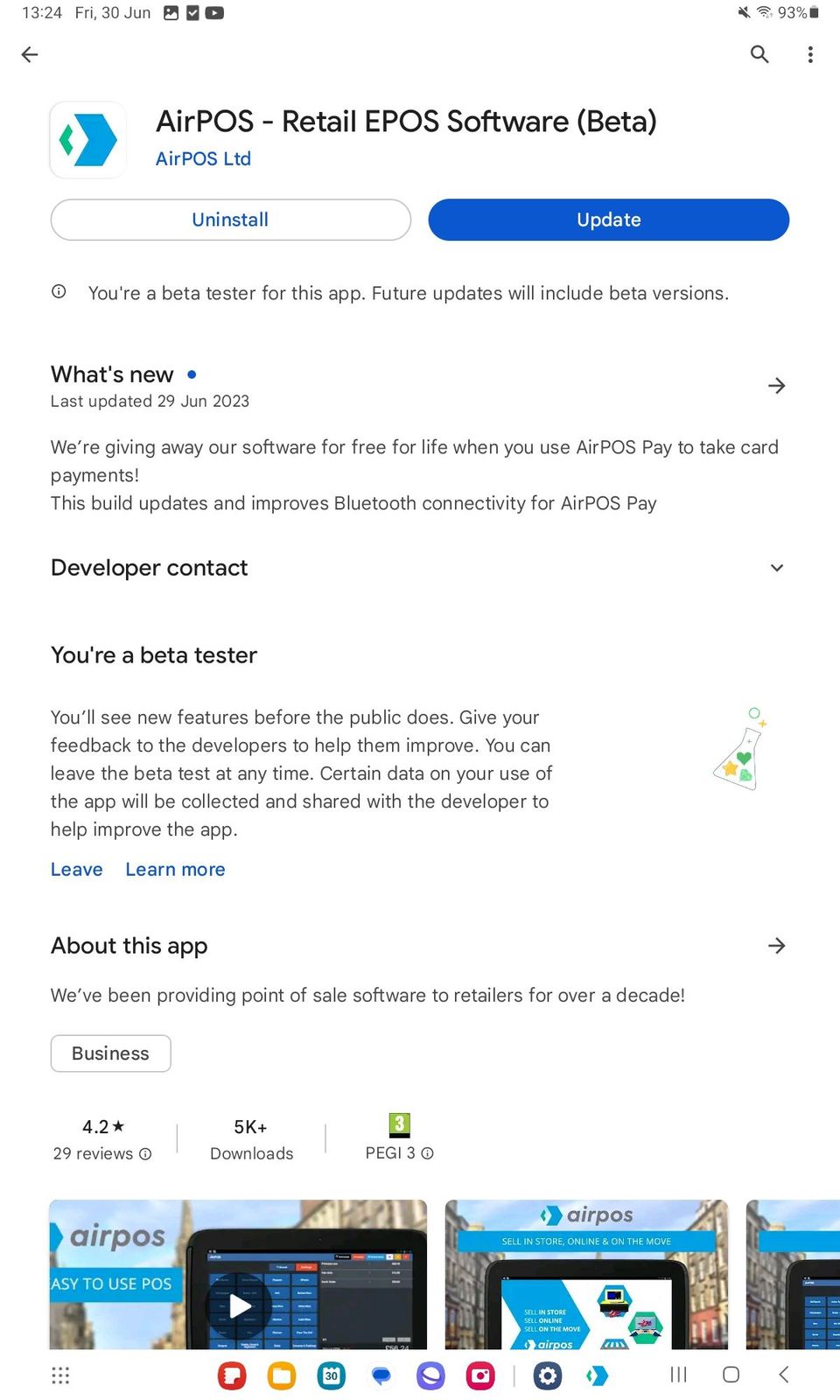Gaining access to the AirPOS Beta