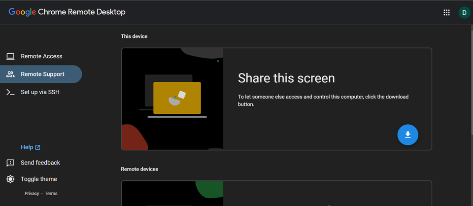 Accessing remote sessions with Google Remote Desktop