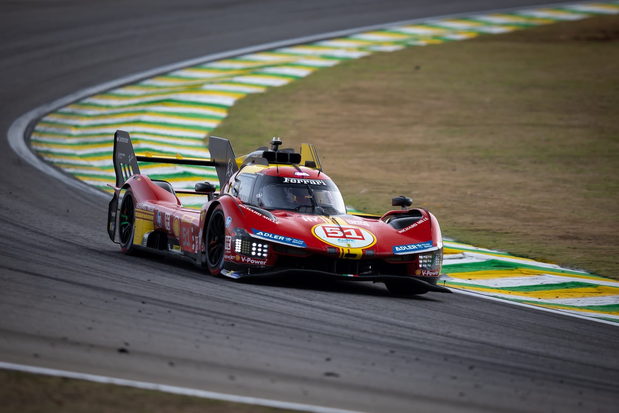 The #51 Ferrari 499P at Interlagos in 2024