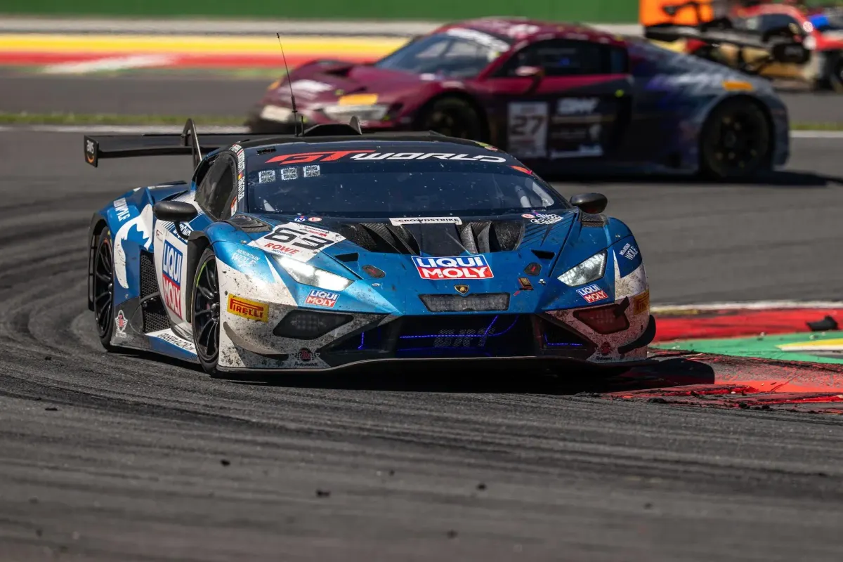 #63 Lamborghini Huracan at Spa during the 2025 Spa 24 Hours