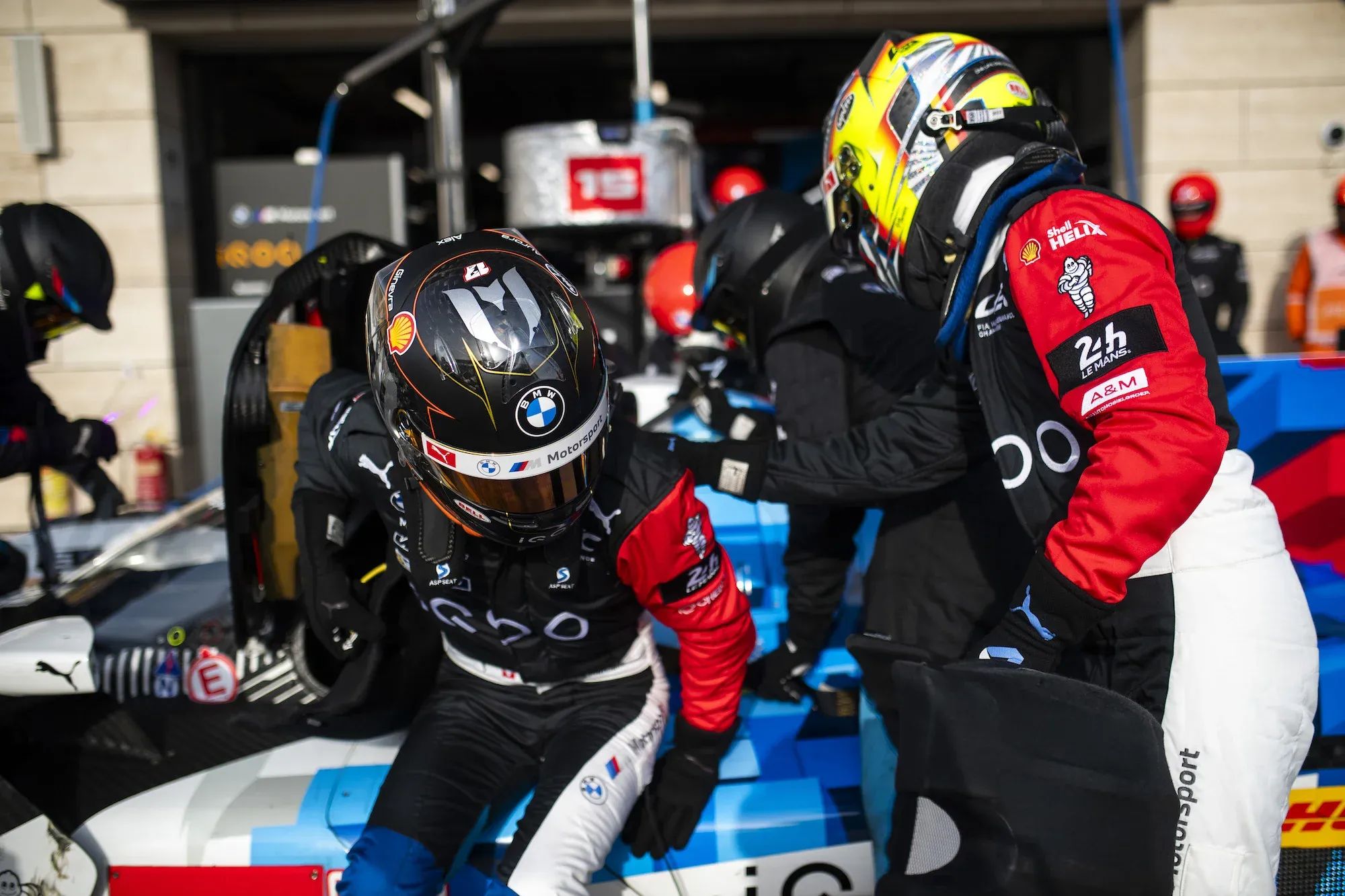 Driver change at BMW in the Hypercar in the pitlane at Qatar