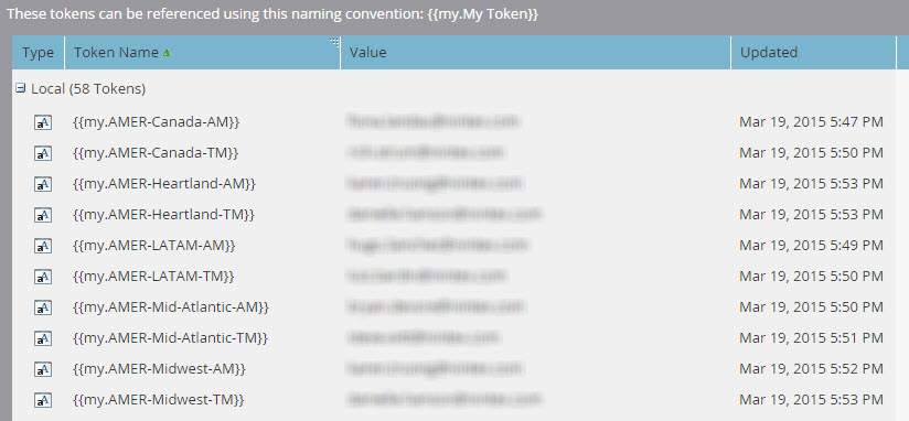 Setting Marketo tokens for alerts