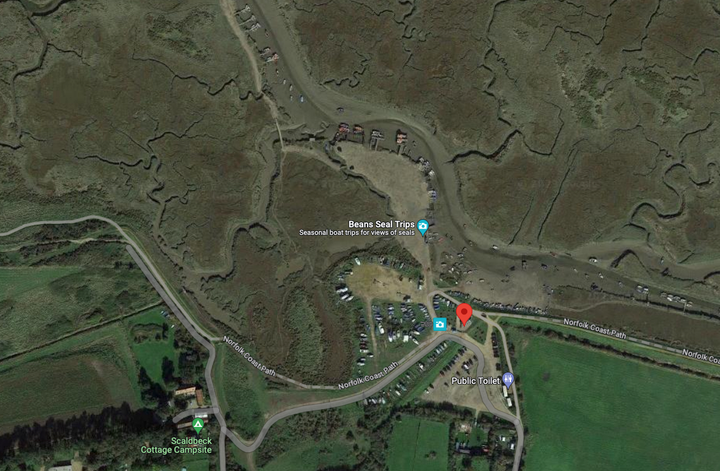 google map satellite image of Morston, North Norfolk